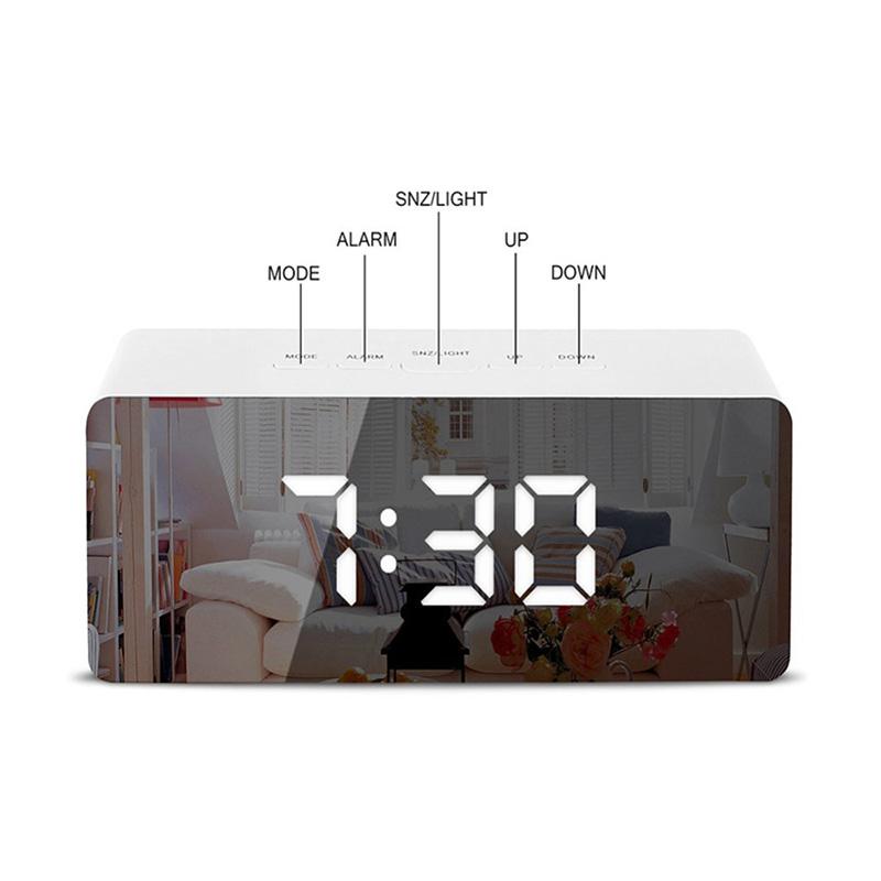 Jual H Ikea Rectangle Led Mirror Alarm Clock Digital Snooze Time Display Table Clock Online September 2020 Blibli Com