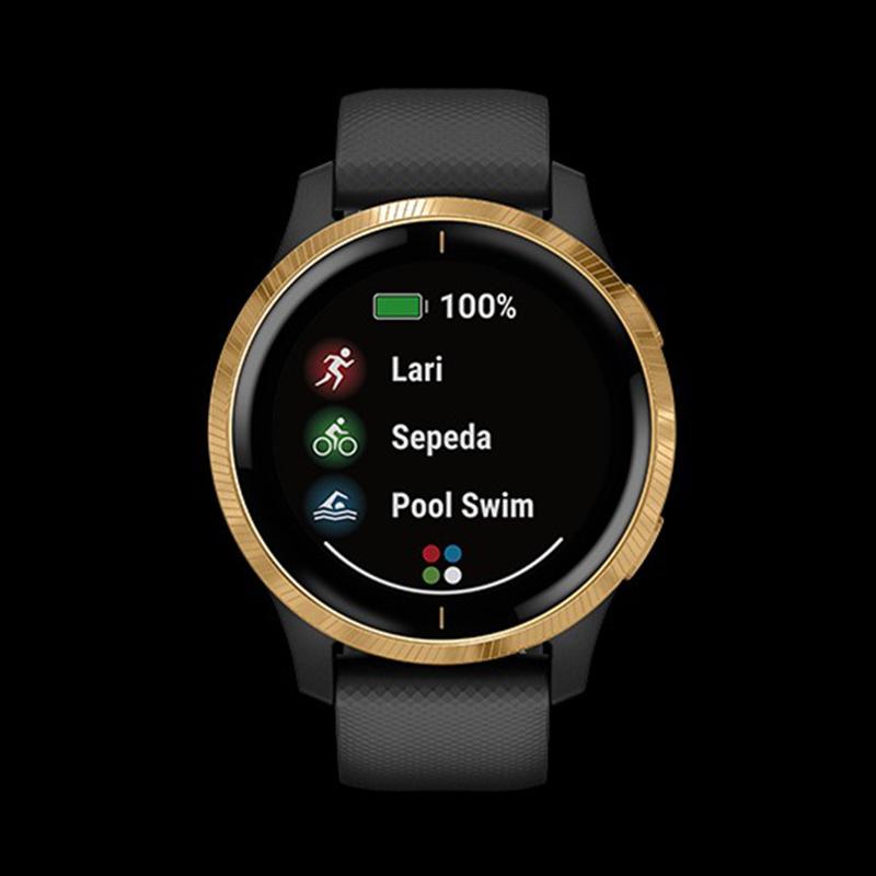 Jual Garmin Venu Activity Tracker Black Gold Free Garmin T Shirt Online Desember 2020 Blibli