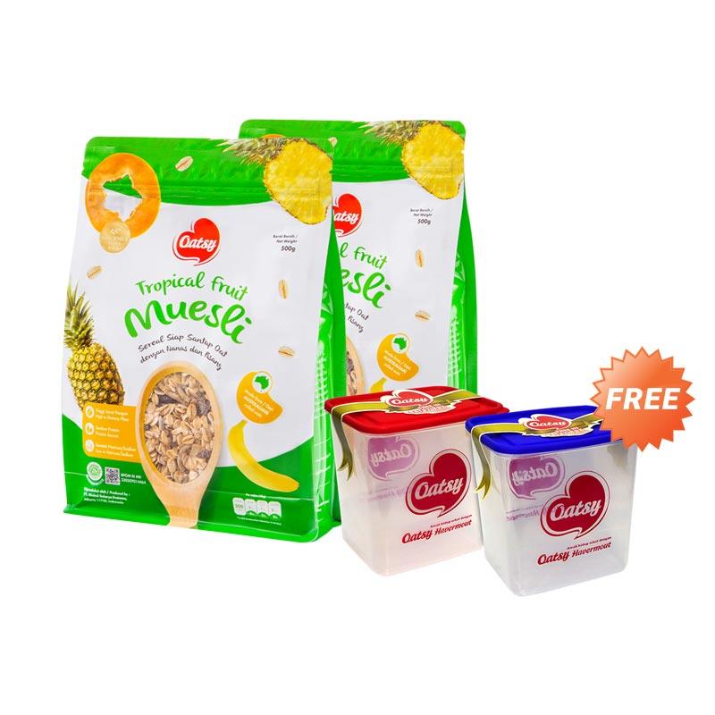 Jual Oatsy Muesli Tropical Fruit Sereal 500 G Free Container