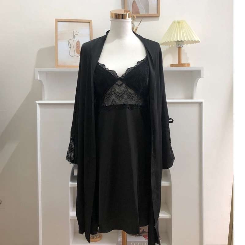 Promo CASSIE sexy lingerie dress dan kimono satin BAJU WANITA ...