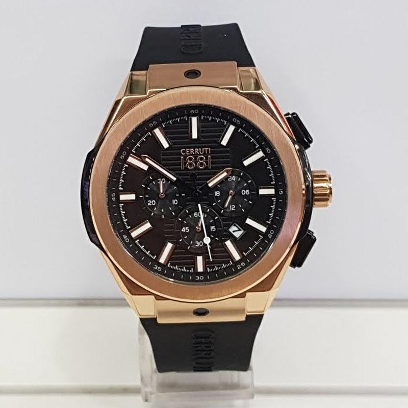 Jual Jam Tangan Pria Cerruti 1881 CRA163SRB02BK Chronograph Rubber