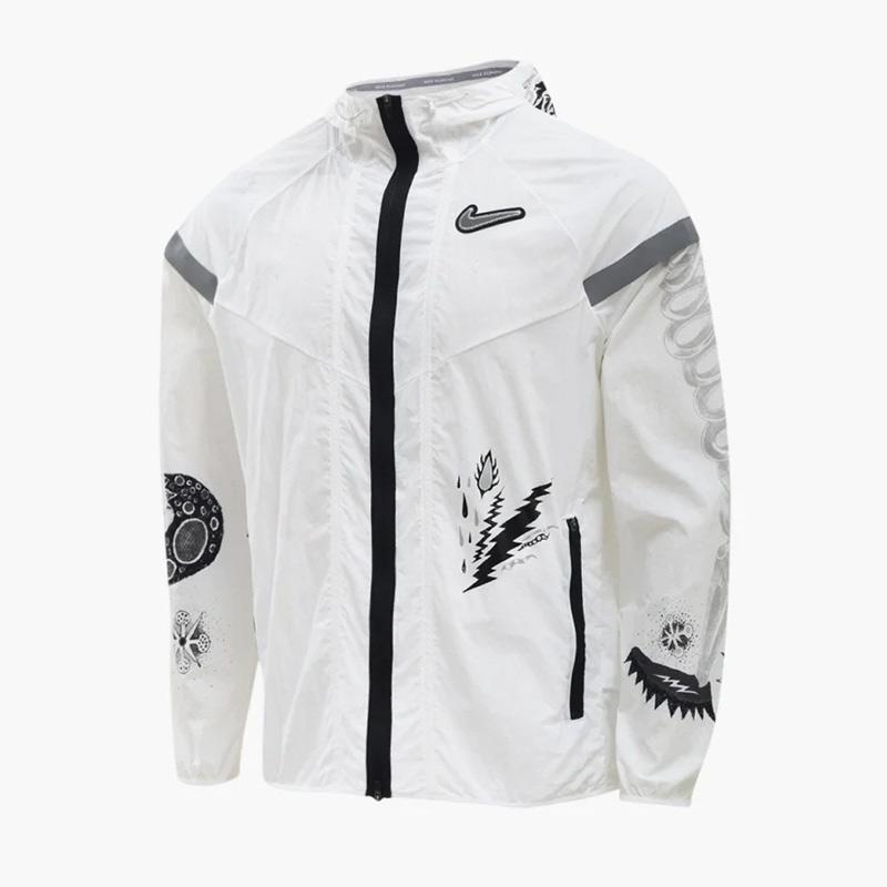 nike windrunner black and white