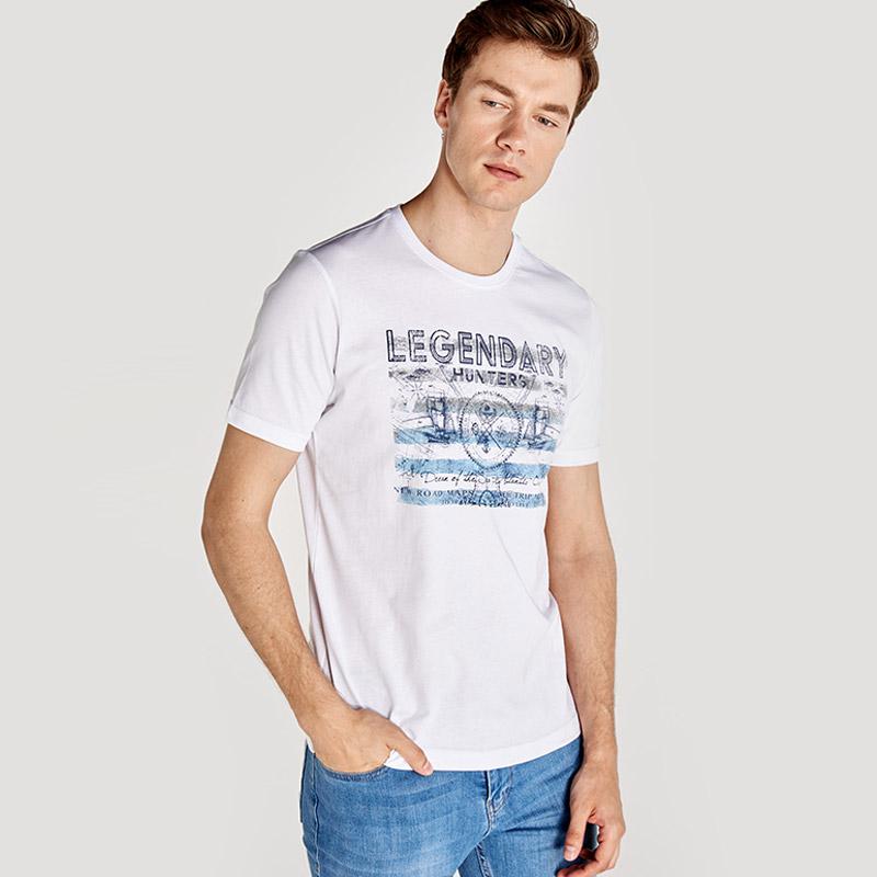 Jual Lc Waikiki Crew Neck Printed Short Sleeve Cotton T Shirt Men Bright White 9sv364z8 Online November 2020 Blibli Com