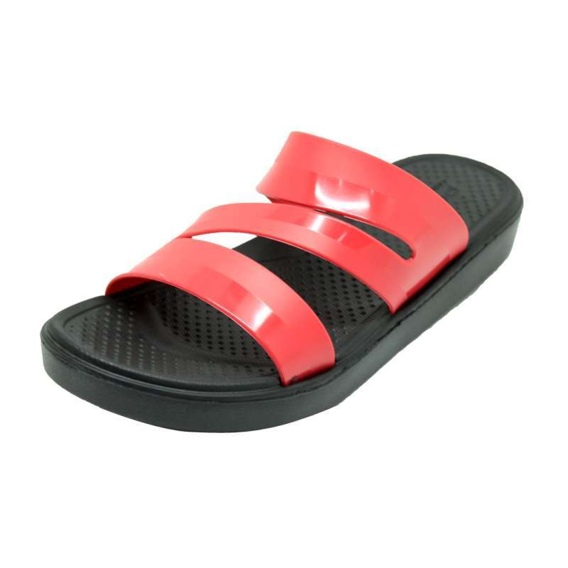 red casual sandals