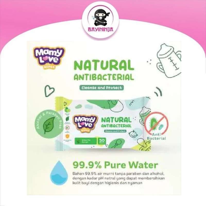 MAMYLOVE Baby Wipes Almond Oil Vit E 50 s