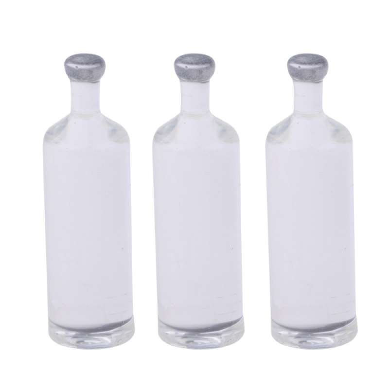 1/12 Dollhouse Miniature Bottled White Wine Jam Model Dining Room Decor 3pcs 