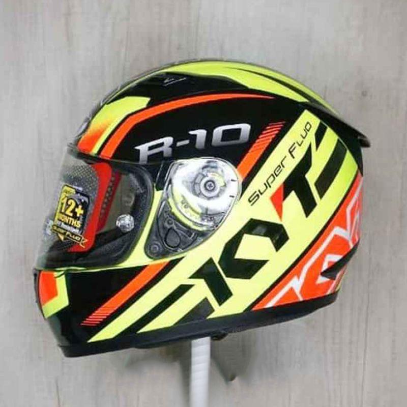 Harga helm kyt full face r10 hot sale super fluo