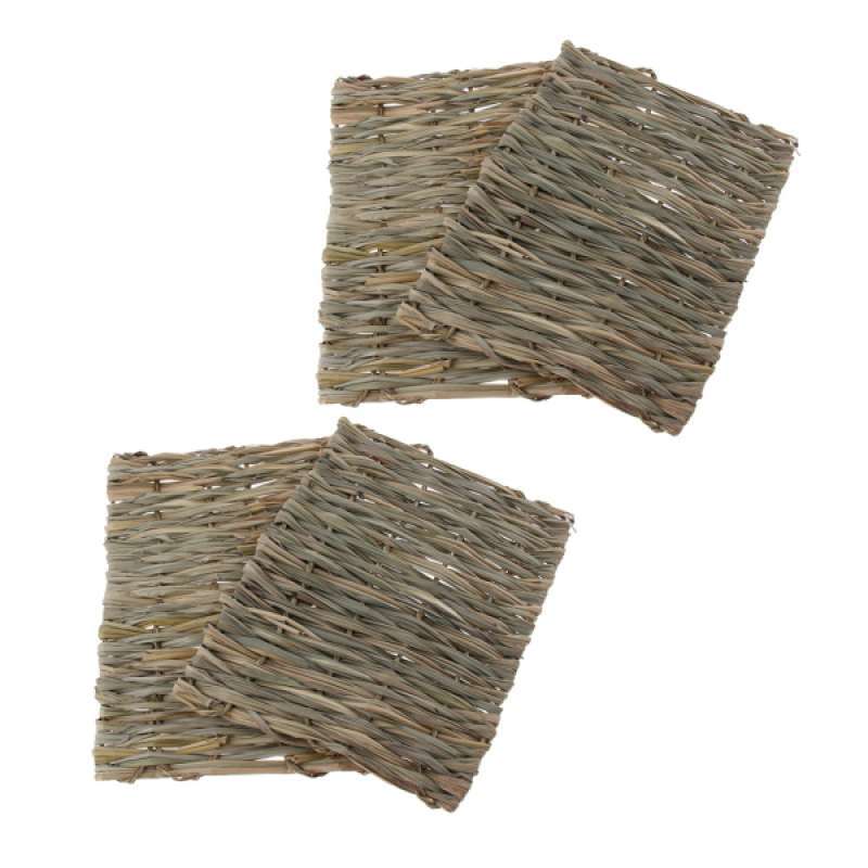 4x Straw Woven Rabbit Small Pet Mat Hamster Mouse Natural Hay Bedding Petate 