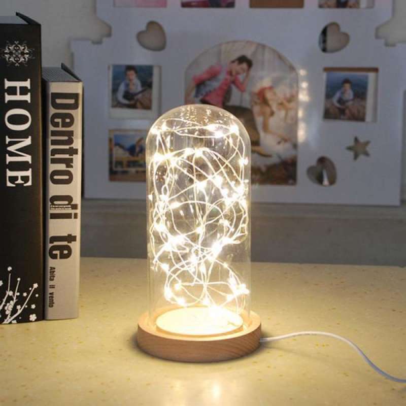 Jual Led Firework Glass Cover Wood Base Touch Switch Table Desk Light Lamp Online Oktober 2020 Blibli Com