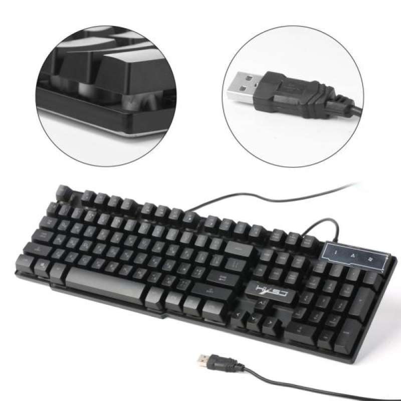 russian english character led backlit wired gaming keyboard for pc games