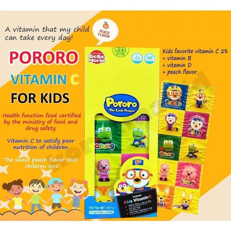 Jual Vitamin C Pororo Chewable For Kids Per Strip Isi 10 Tablet Online November 2020 Blibli