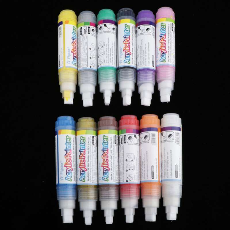 Jual 12 Color Waterbased Acrylic Paint Pen Marker Pen For Body Painting Graffiti Rock Painting Mug Ceramic Glass And Fabric Painting Etc 12pcs Set Online Maret 2021 Blibli