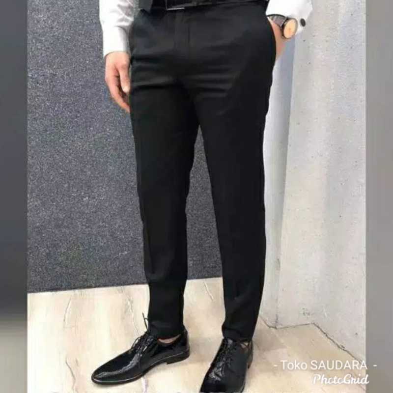 Jual Celana Formal Pria Slimfit Hitam Murah Mei 2021 Blibli