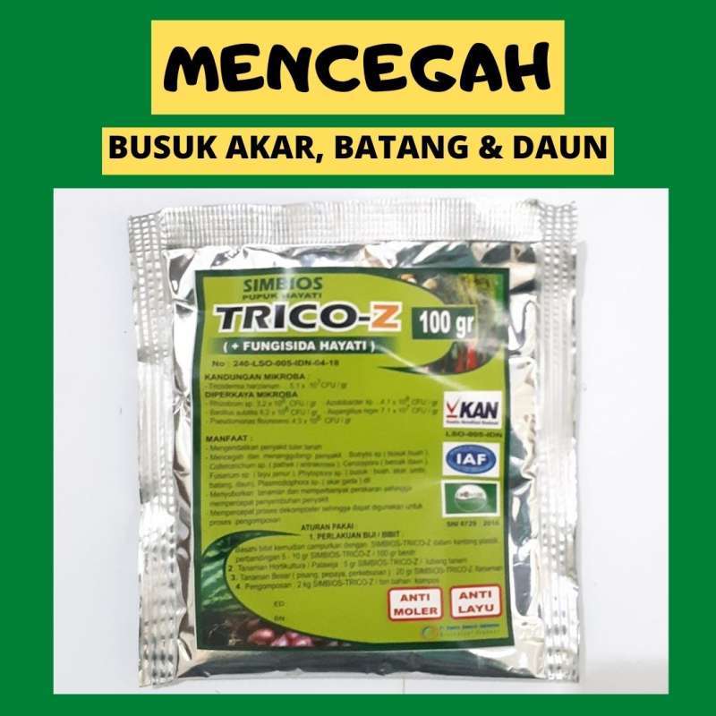 Jual Pupuk Anti Layu Fusarium Fungisida Anti Busuk Akar Batang Daun Trico Z 100gr Online April 2021 Blibli