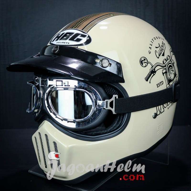 Helm retro full shop face custom