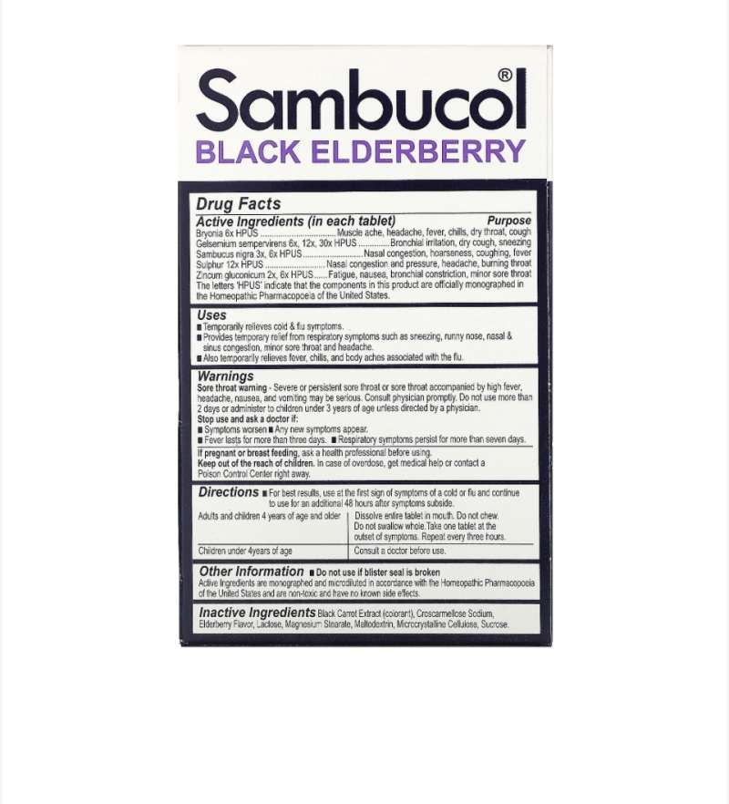 sambucol black elderberry cold flu relief 30 quick dissolve tablets