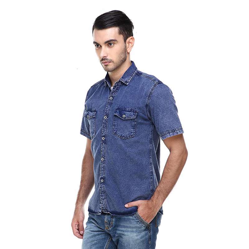 Promo Hamlin Dwan Casual Shirt Baju Kemeja Jeans Pria Lengan Pendek  Material Denim ORIGINAL di Seller Hamlin Official - Kota Bekasi, Jawa Barat  | Blibli