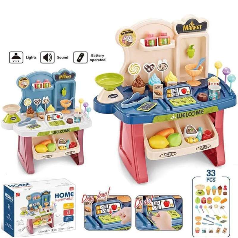 Jual Mini Market Play Set 33 Pcs Pretend Play Super Market Toy Terbaru Juni 2021 Blibli