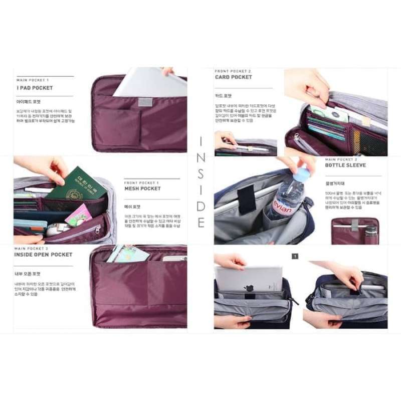 Korean Travel Organizer Bag (Tas travel banyak sekat)