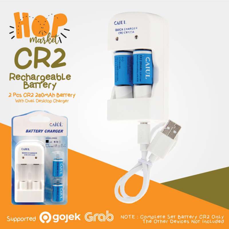 Rechargeable Battery Charger (Baterai Cas) CR2 CR for Fujifilm Instax 25  50 70 SQ6 SP1 SP2 Etc