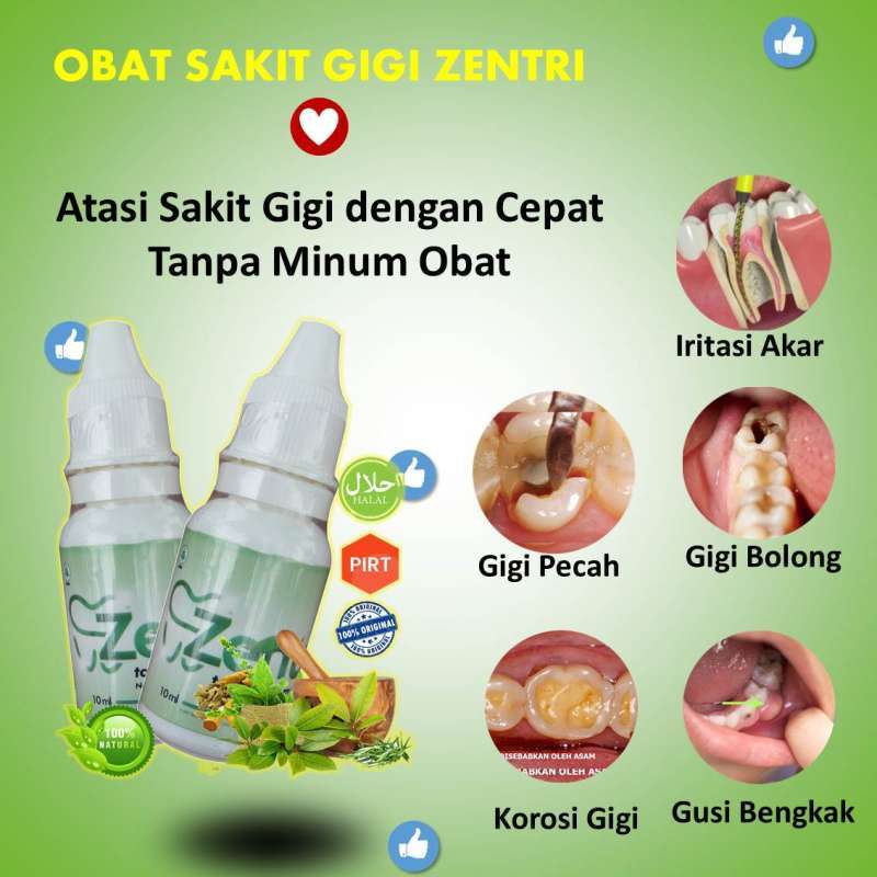Jual Obat Sakit Gigi Berlubang Dan Gusi Bengkak Zentri Isi 10ml 