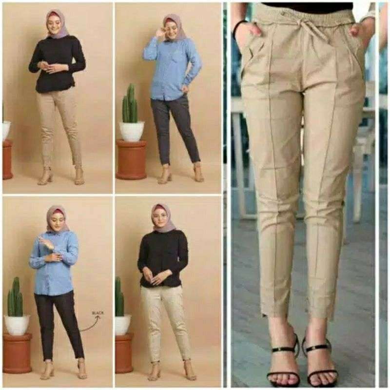 Jual CELANA KOLOR TWILL PINGGANG KARET 