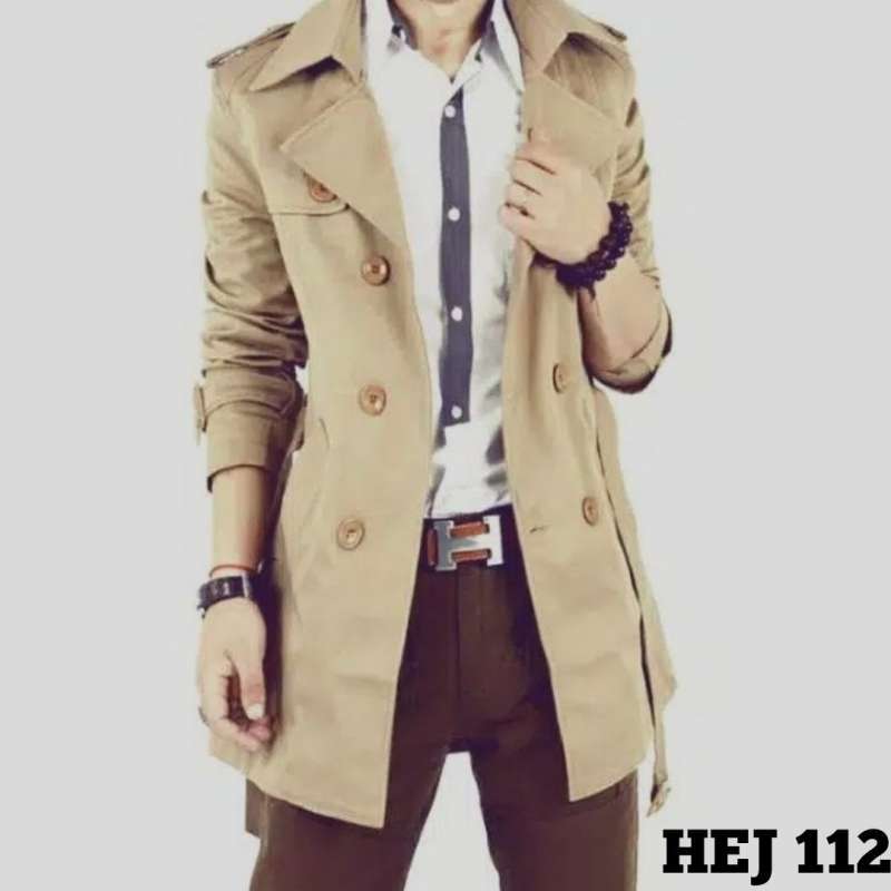 Long Coat Pria Mantel Lengan Panjang Fashion Terbaru READY UKURAN S XXXL Jaket Pria