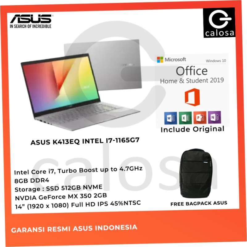 Jual Asus Vivobook K413eq Eb751ts I7 1165g7 Mx350 2gb 8gb 512gb Murah Mei 2021 Blibli