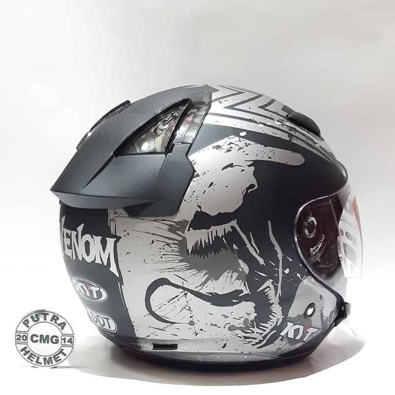 Helm Kyt Dj Maru Venom Black Silver Dof 