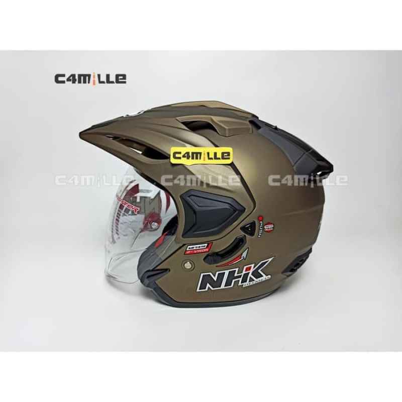 Jual Helm Nhk Predator Crypton Star Grey Doff Double Visor Half Face Xl Terbaru Juli 21 Blibli