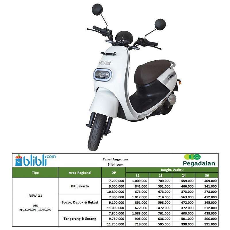 Jual Pegadaian Viar New Q1 Sepeda Motor Listrik Otr Jabodetabekser Murah Mei 2021 Blibli