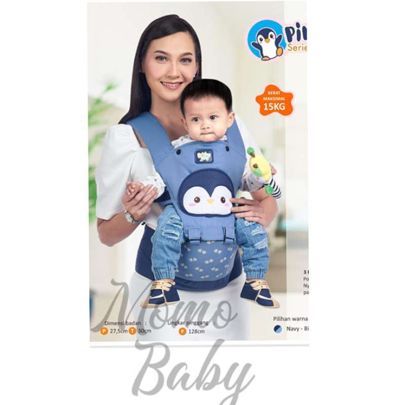 BABY JOY BJG3038 Gendongan Hipseat Pinguin Series FREE Masker