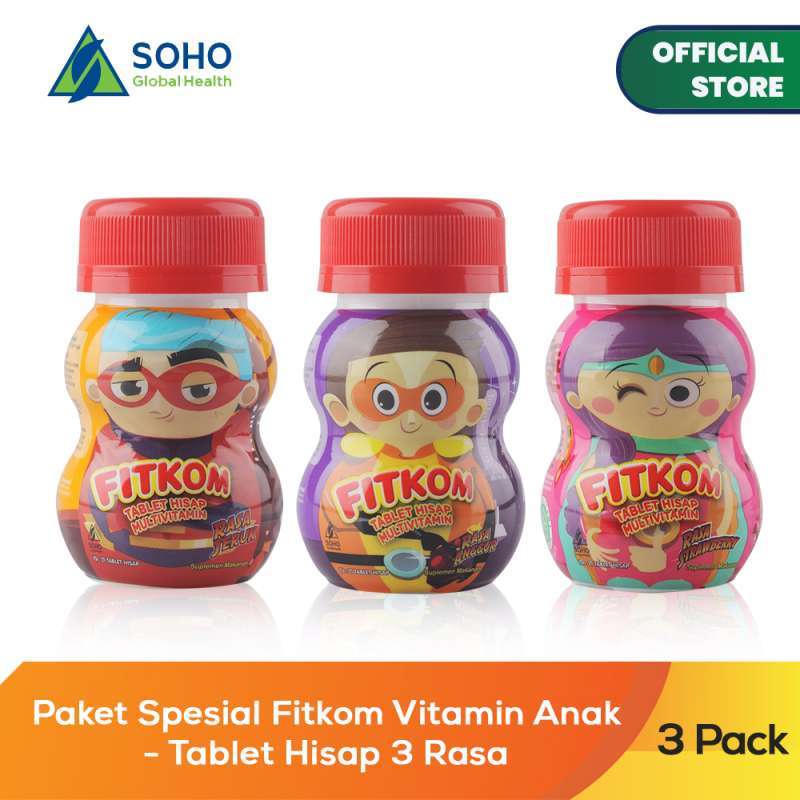 Paket Spesial Fitkom Vitamin Anak Tablet Hisap 3 Rasa Terbaru Agustus 2021 Harga Murah Kualitas Terjamin Blibli