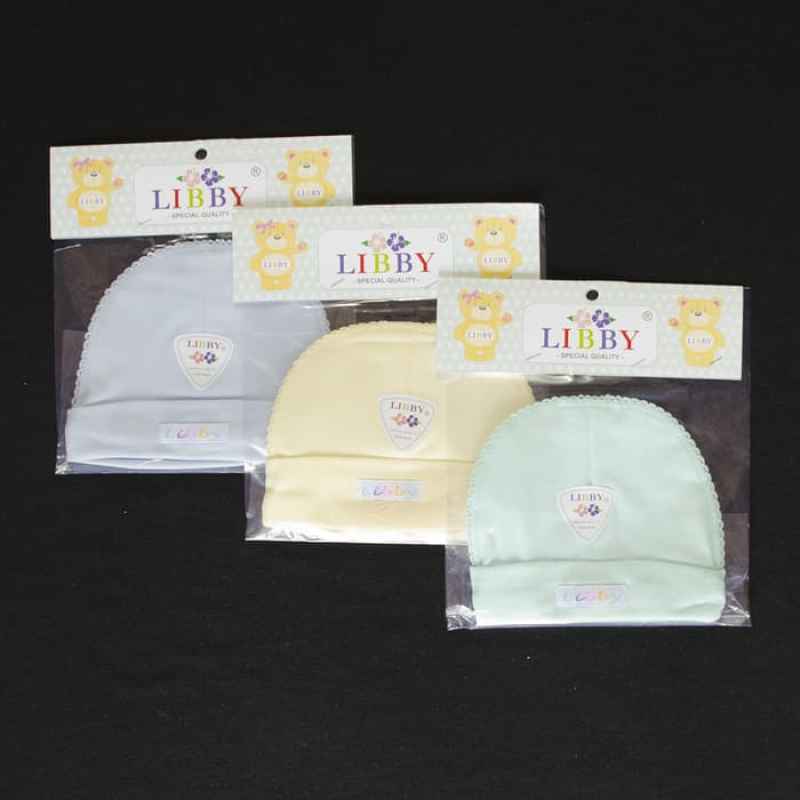 LIBBY Topi Bulat Bayi-Baby Warna (0-3M)| Perlengkapan Bayi Baru Lahir -  Topi Bayi