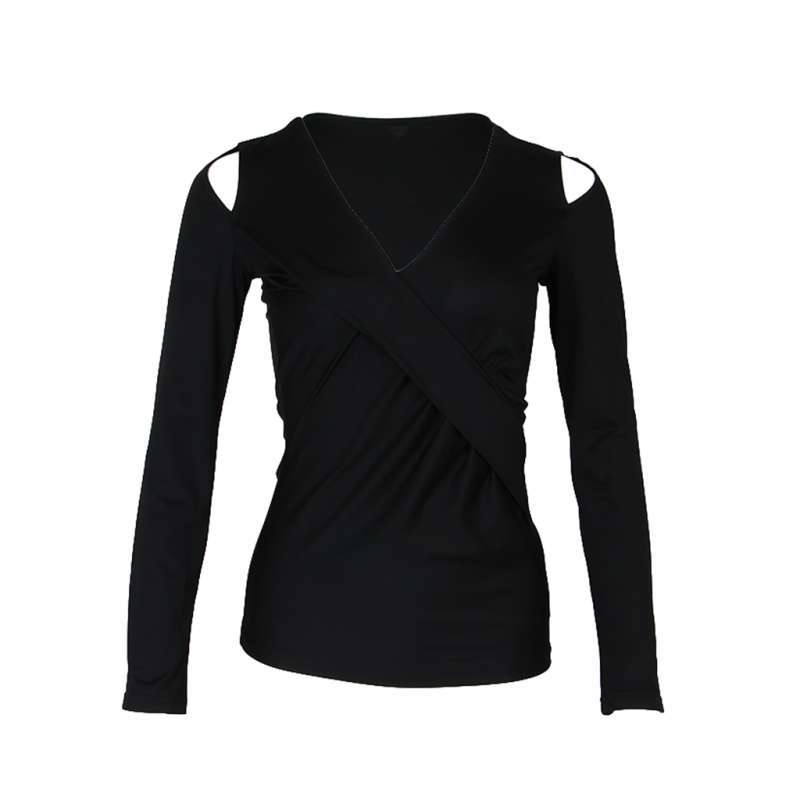 Promo Sexy Deep V Neck Long Sleeves Top 