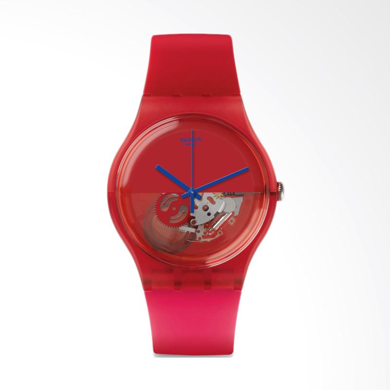 Jual Swatch Suor103 Dipred Bahan Tali Silikon Jam Tangan Wanita Red Pink Online Desember 2020 Blibli