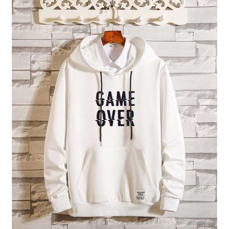 Promo KENETH PUTIH BAJU SWEATER COWOK SABLON PAKAIAN HOODIE PRIA