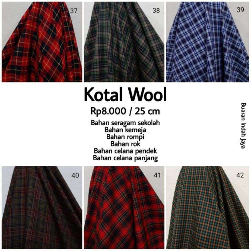 Jual Kain Kotak Semi Wool Poly Cotton Harga Per 25 Cm 8 000 Minimal Pesanan 1 Meter Murah Mei 2021 Blibli