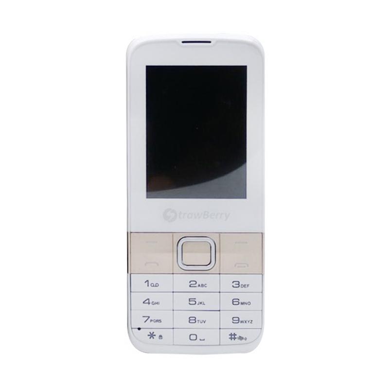 Strawberry ST33 Bond Candybar Handphone - White Choco [Dual SIM]