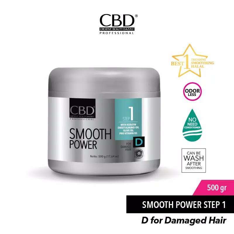 CBD Smooth Power Step 1 For Damage Hair / Smoothing Keratin Untuk Rambut  Rusak - 500 Gr