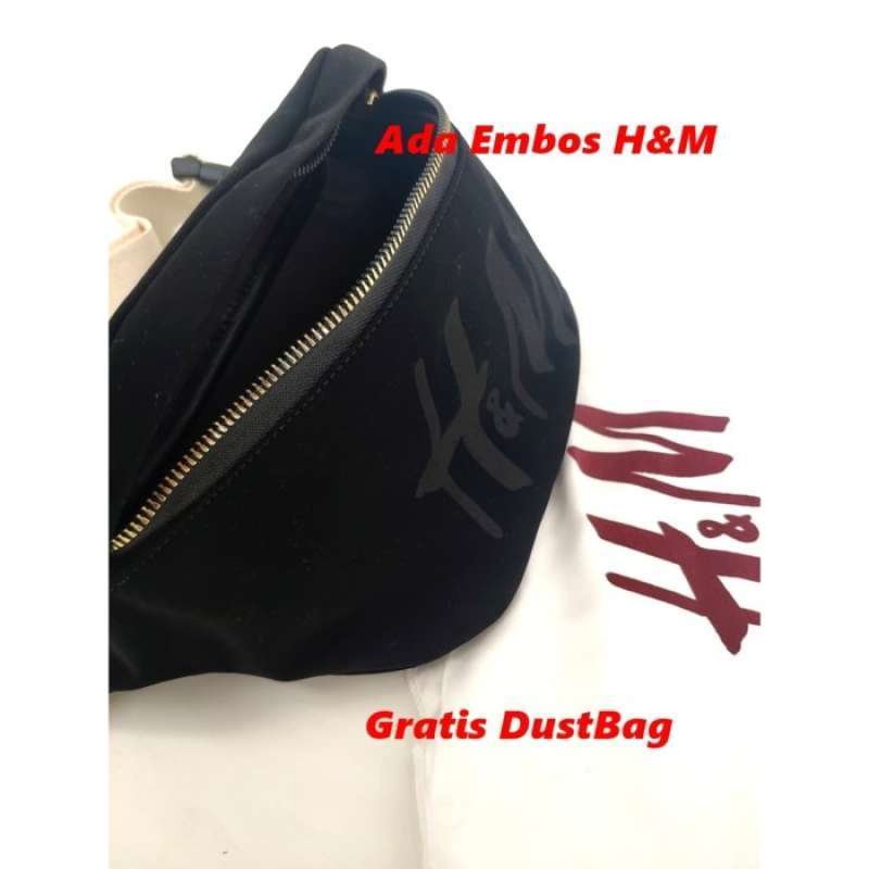 Promo H M Waistbag Wanita tas pinggang HM HNM VELVET tali