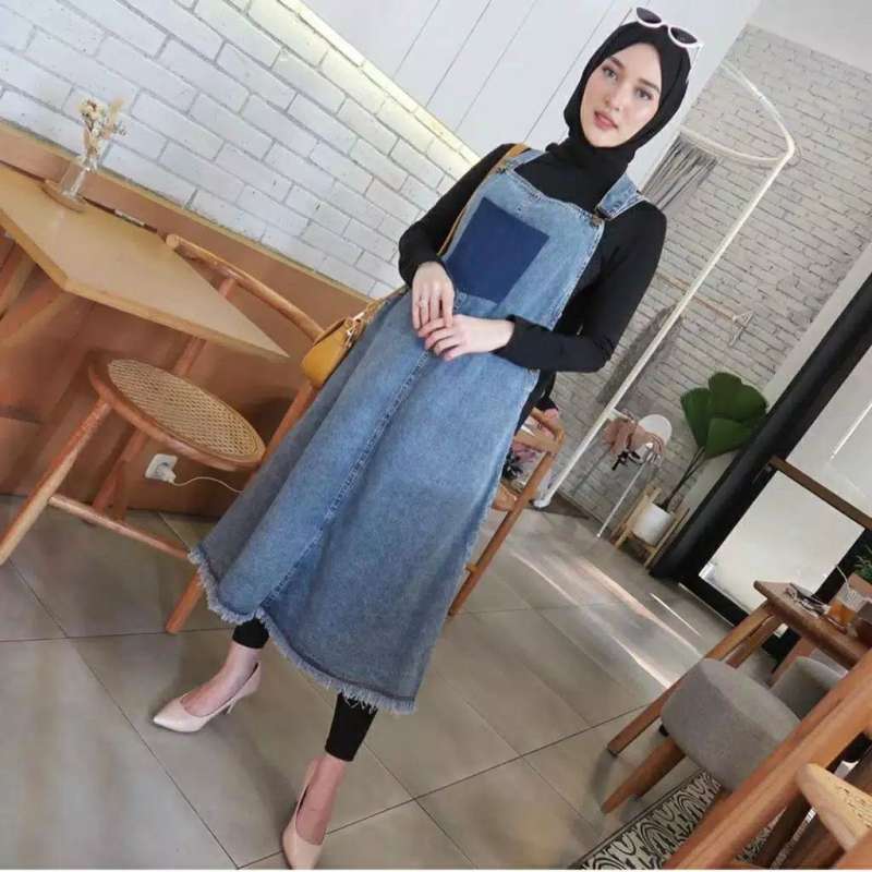 Ootd overall jeans hijab new arrivals