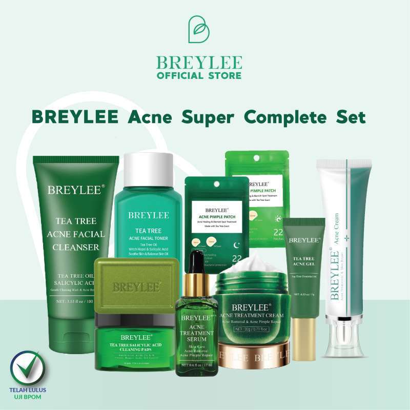 BREYLEE Acne Super Complete Set - Perawatan Wajah Berjerawat (10 pcs)