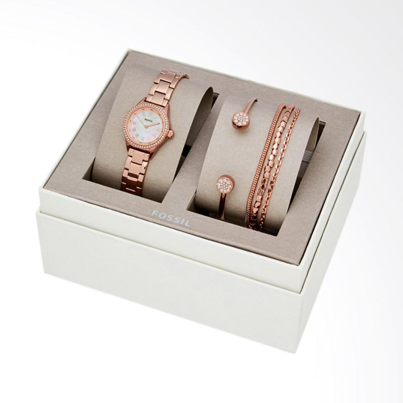 Jual Fossil BQ 3148SET Blythe Tone Stainless Steel Watch And Jewelry Gift Set Jam Tangan Fashion