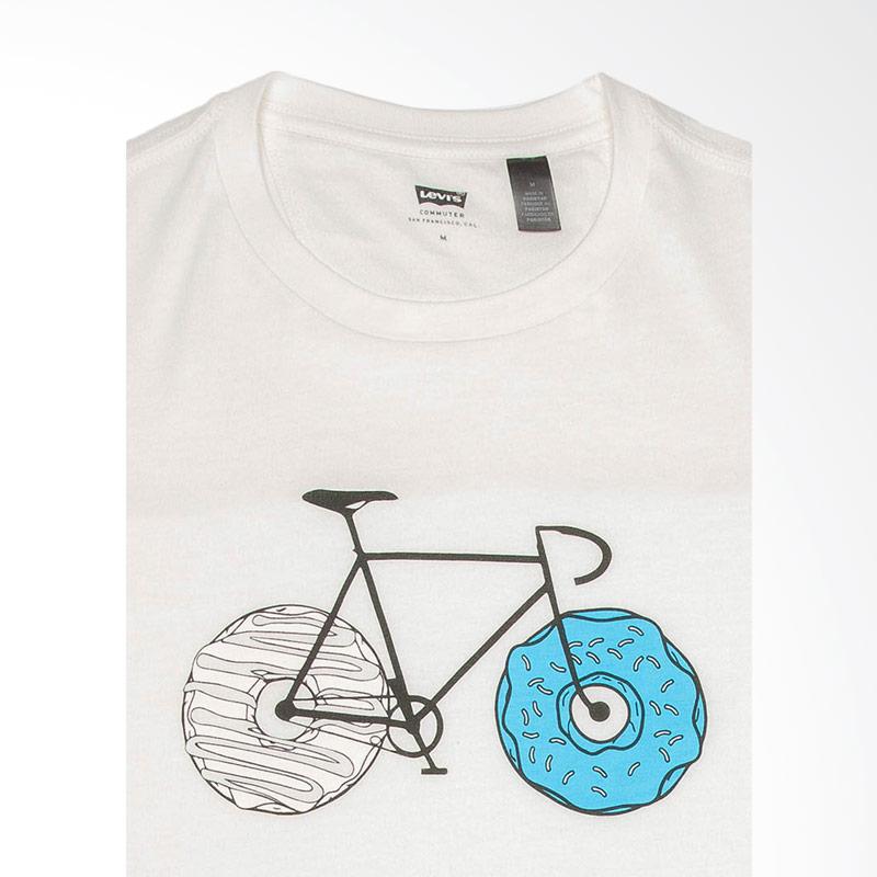 Jual Levi S Commuter Drop Hem Tee Atasan Pria Donut Wheels White