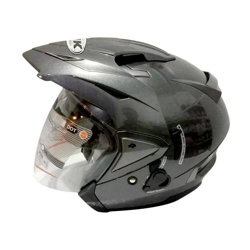 Jual INK T Max Double Visor Helm Half Face Gunmetal Grey M di