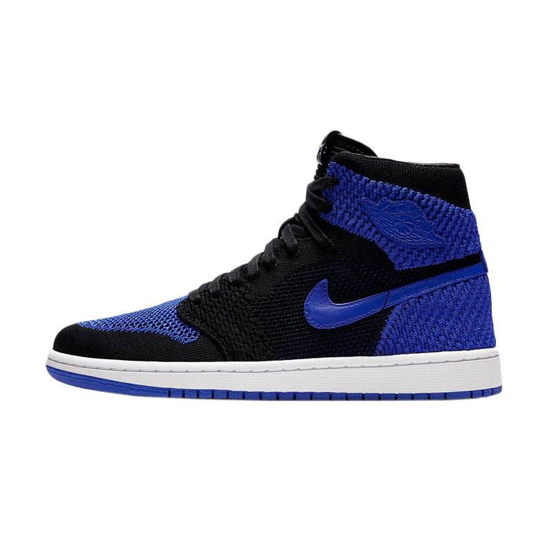 blue and black air jordan 1