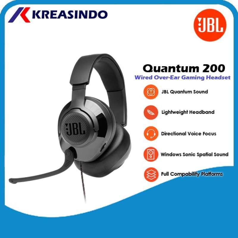 JBL Quantum 200 Q200 Wired Over Ear Gaming Headset Headphone Resmi