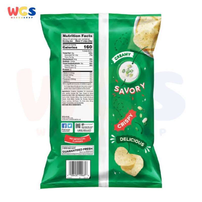 Jual Snack Lays Sour Cream & Onion Flavored Potato Chips 6.5 ...