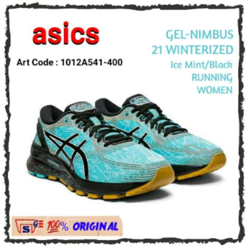 Asics gel-nimbus 21 winterized top womens ice mint black